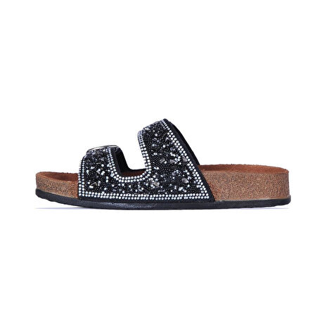 Ayakcenter 55702 Witta Siyah Kadın Düz Terlik