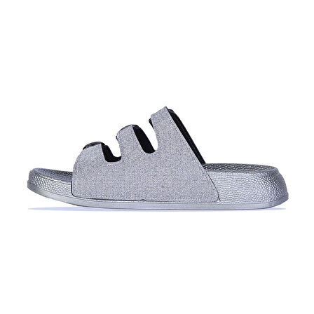 Pienn 3 Tokalı Simli Kadın Düz Terlik