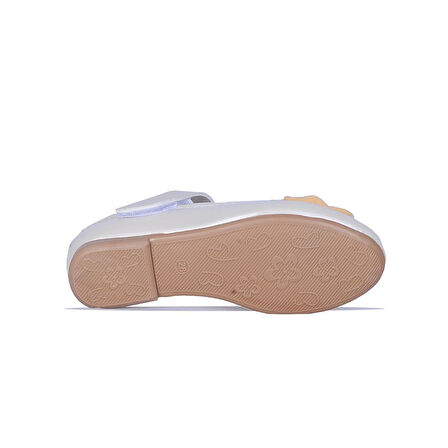 Ayakcenter 76-Herbebe Krem Kız Çocuk Günlük Babet