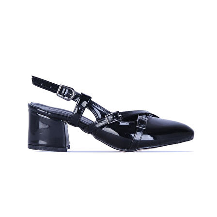 Ayakcenter By11 Ayışığı Siyah Rgn 6Cm Kadın Topuklu Ayakkabı