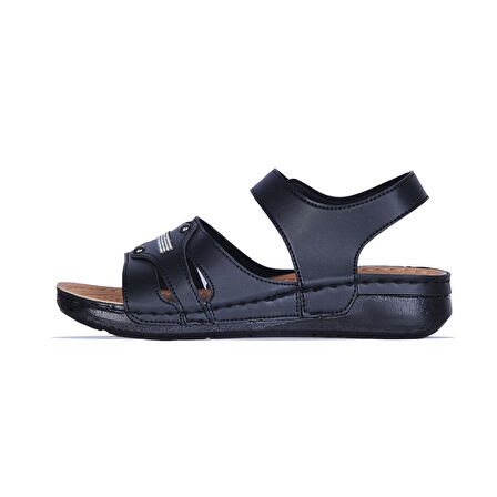 Ayakcenter 1108 Serra Cırtlı Kadın Düz Sandalet