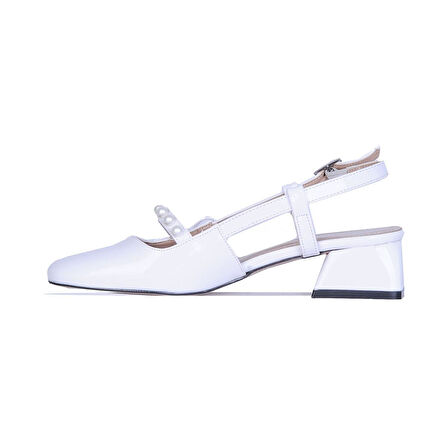 Ayakcenter Bnc1 Boncuklu 3Cm Kadın Topuklu Ayakkabı