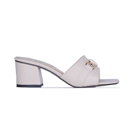 Ayakcenter By13 Ayışığı Kadın 6Cm Topuklu Terlik