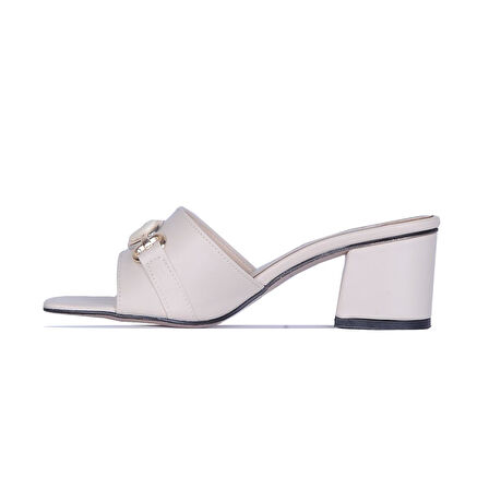 Ayakcenter By13 Ayışığı Kadın 6Cm Topuklu Terlik