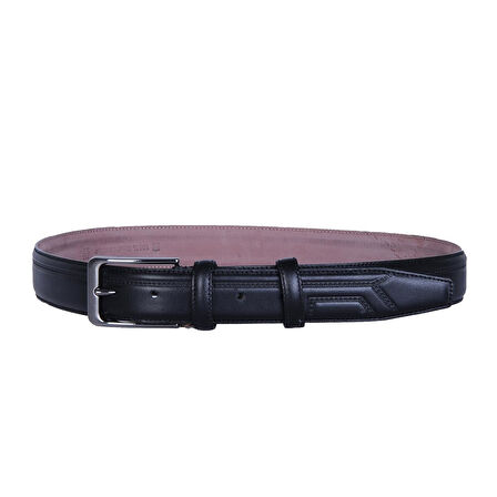 Skuaıter 26-Çakır Siyah %100 Deri Erkek Kumaş Kemer