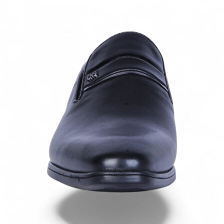 Censay 447 Siyah Antik Kauçuk %Deri Erkek Klasik Ayakkabı