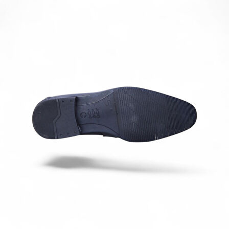 Censay 549 Siyah Antik Kauçuk %Deri Erkek Klasik Ayakkabı