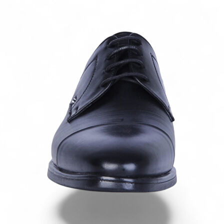 Censay 526 Siyah Antik Kauçuk %Deri Erkek Klasik Ayakkabı