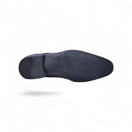 Censay 526 Siyah Antik Kauçuk %Deri Erkek Klasik Ayakkabı