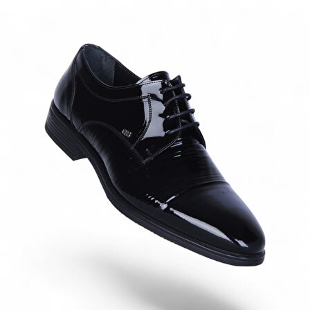 Censay 526 Siyah Rugan Kauçuk %Deri Erkek Klasik Ayakkabı