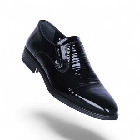 Censay 525 Siyah Rugan Kauçuk %Deri Erkek Klasik Ayakkabı