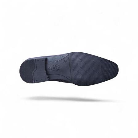 Censay 631 Siyah Antik Kauçuk %Deri Erkek Klasik Ayakkabı