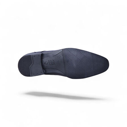 Censay 580 Siyah Antik Kauçuk %Deri Erkek Klasik Ayakkabı