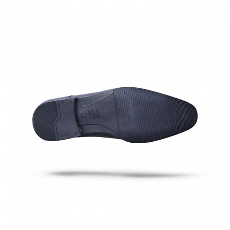 Censay 575 Siyah Antik Kauçuk %Deri Erkek Klasik Ayakkabı