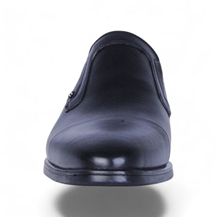 Censay 575 Siyah Antik Kauçuk %Deri Erkek Klasik Ayakkabı