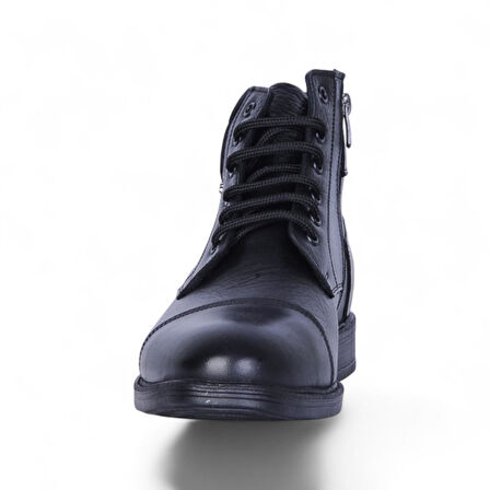 Crısso B485 Siyah Kauçuk %100 Deri Erkek Bot Ayakkabı