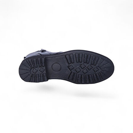 Crısso B408 Siyah Kauçuk %100 Deri Erkek Bot Ayakkabı