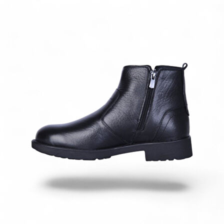 Crısso B408 Siyah Kauçuk %100 Deri Erkek Bot Ayakkabı