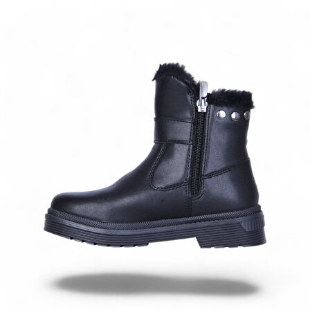 Skuaıter 24064 Plct Cilt Siyah Kız Çocuk Düz Bot