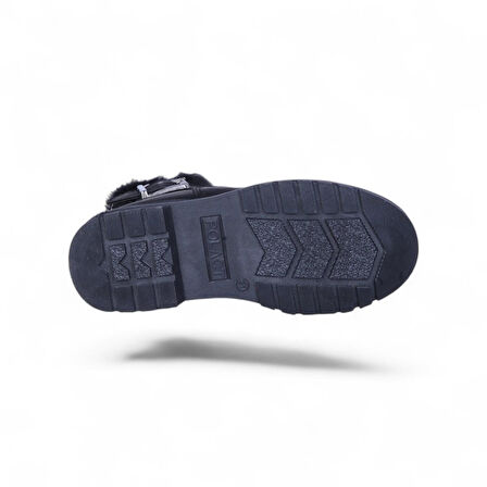 Skuaıter 24064 Plct Nubuk Siyah Kız Çocuk Düz Bot