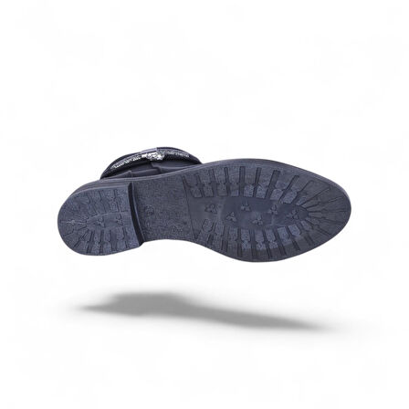 Alens A4 Siyah Nubuk Kadın Düz Bot