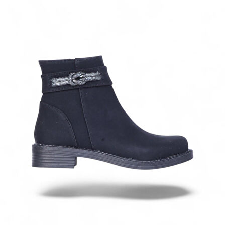 Alens A6 Siyah Nubuk Kadın Düz Bot