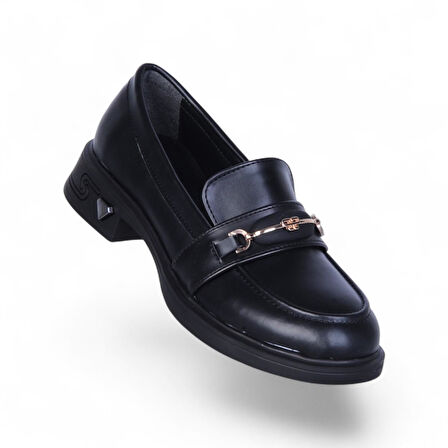 Ayakcenter 308 Cilt Nosima Siyah Kadın Loafer Ayakkabı