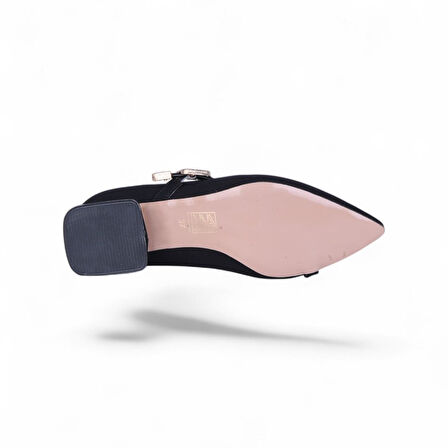 Scarletta S10 Siyah Saten 3Cm Kadın Topuklu Ayakkabı