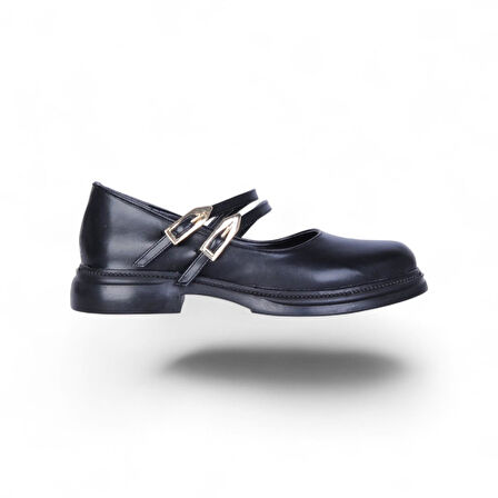 Scarletta S12 Cilt Siyah Kadın Loafer Ayakkabı