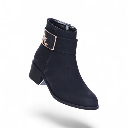 Scarletta S14 Nubuk Siyah 5Cm Kadın Topuklu Bot