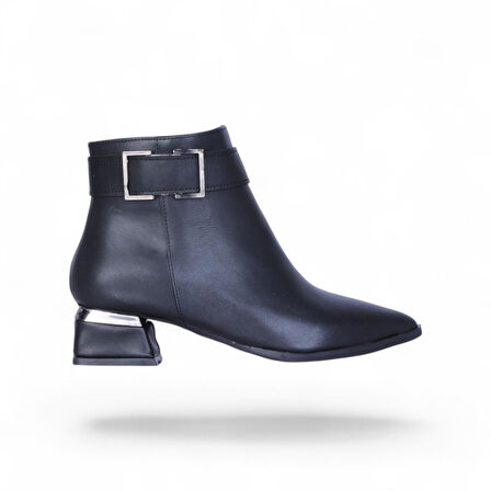 Scarletta S16 Cilt Siyah 4Cm Kadın Topuklu Bot