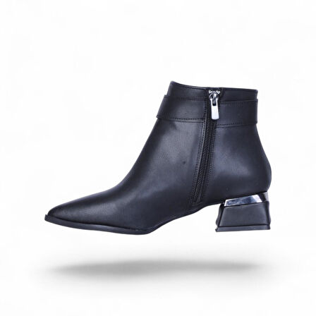 Scarletta S16 Cilt Siyah 4Cm Kadın Topuklu Bot