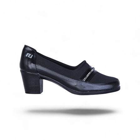 Vollex 1029 Siyah 7Cm Kadın Topuklu Ayakkabı