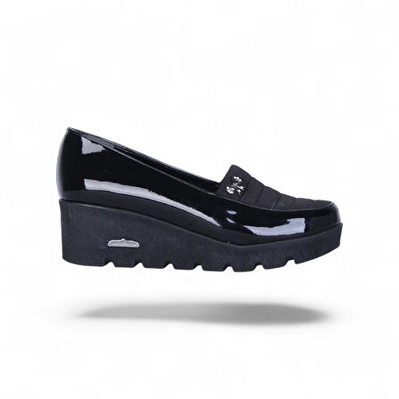 Ayakcenter Esrc-607 Siyah Kadın 7Cm Topuklu Ayakkabı