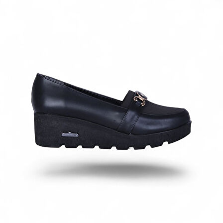 Ayakcenter Esrc-608 Siyah Kadın 7Cm Topuklu Ayakkabı