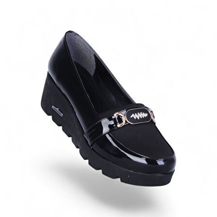 Ayakcenter Esrc-609 Siyah Kadın 7Cm Topuklu Ayakkabı