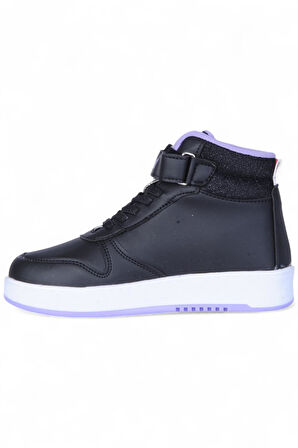Prokids 4444 Siyah Cırtlı Boğazlı Kız Çocuk Spor Ayakkabı