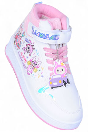 Prokids 4444 Beyaz Cırtlı Boğazlı Kız Çocuk Spor Ayakkabı
