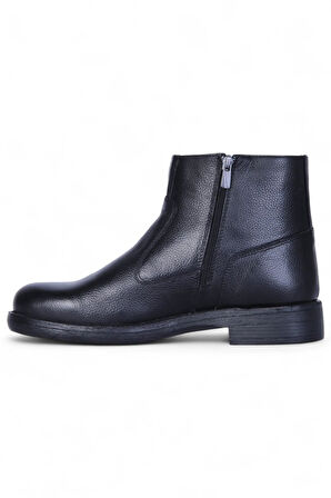 Burç 02386 Siyah Erkek Deri Kürklü Bot