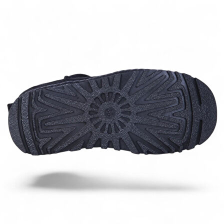 Skuaıter Rida Siyah Kadın İçi Kürklü Düz Bot