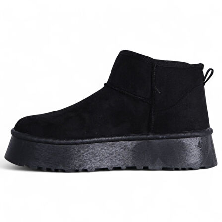 Skuaıter Tinsa Siyah Kadın İçi Kürklü Düz Bot