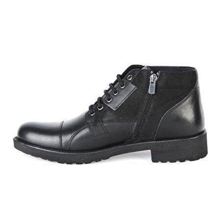 Crısso B458 Siyah Kauçuk %100 Deri Erkek Bot Ayakkabı