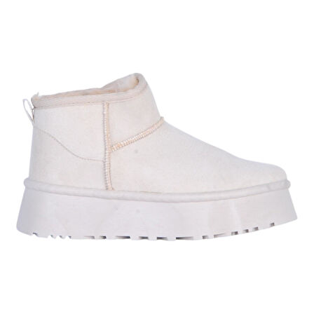 Skuaıter Tinsa Bej Kadın İçi Kürklü Düz Bot