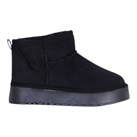 Skuaıter Garf Siyah Kız Çocuk İçi Kürklü Düz Bot