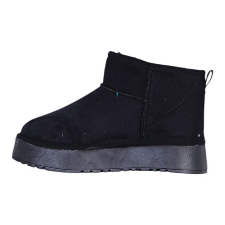 Skuaıter Garf Siyah Kız Çocuk İçi Kürklü Düz Bot