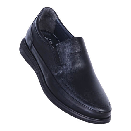 Alme 3003 Siyah Kauçuk Erkek Deri Casual Ayakkabı