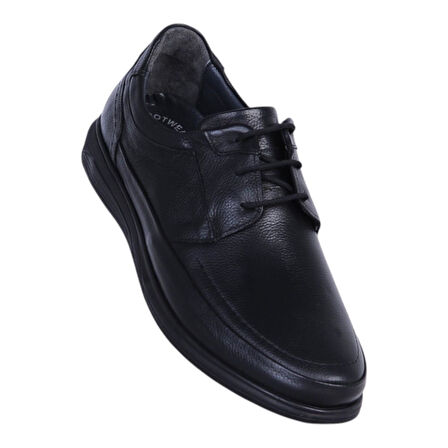 Alme 3004 Siyah Kauçuk Erkek Deri Casual Ayakkabı