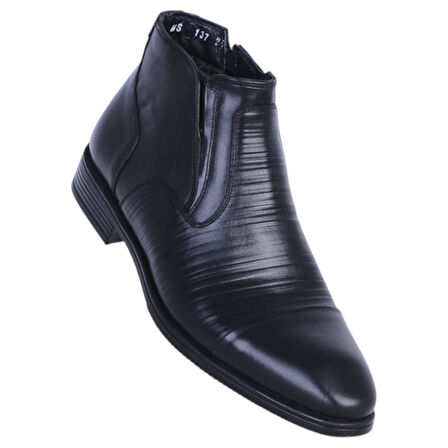 Censay 137 Siyah Antik Erkek %100 Deri Kürklü Bot