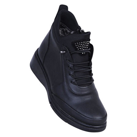 Estelle 840 Cilt Siyah Kadın İçi Kürklü Düz Bot