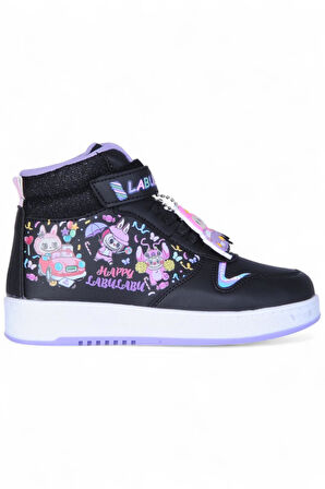 Prokids 4444 Siyah Cırtlı Boğazlı Kız Çocuk Spor Ayakkabı